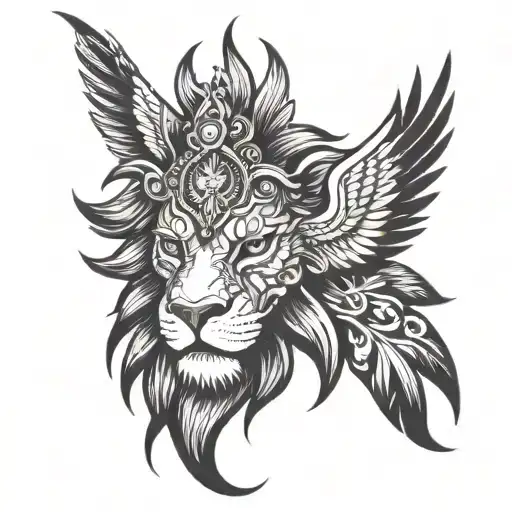 Lion With Pheonix