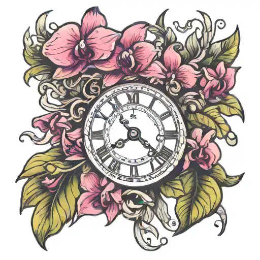 Roman Numerals With Orchids