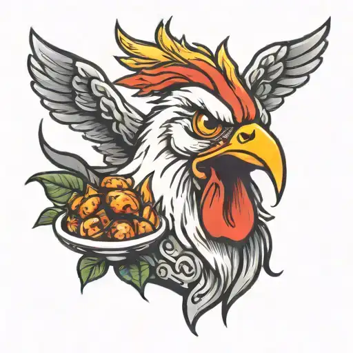 Chicken Eating Chicken Wing