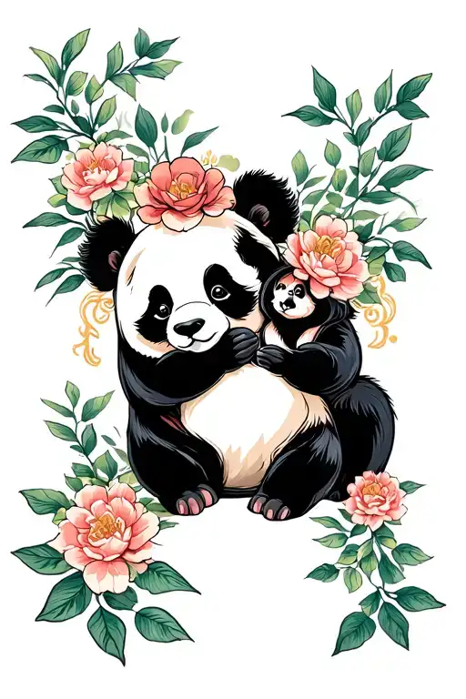 Panda Mother And Son