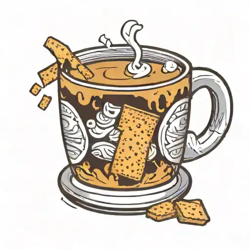 Graham Cracker Being Dipped Into A Coffee Mug