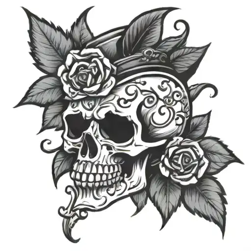 Punk Rock Skull Tattoo Design
