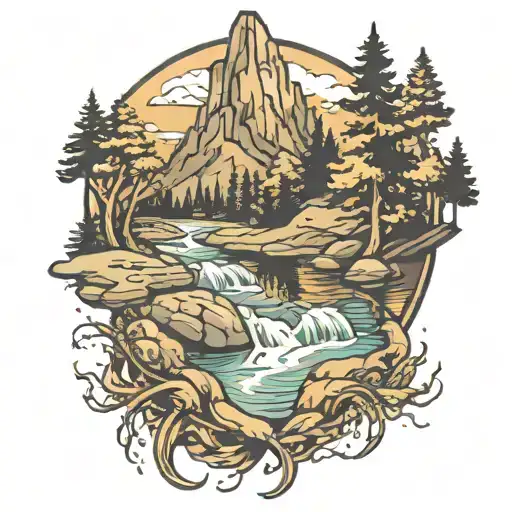 Mountain River Reflection