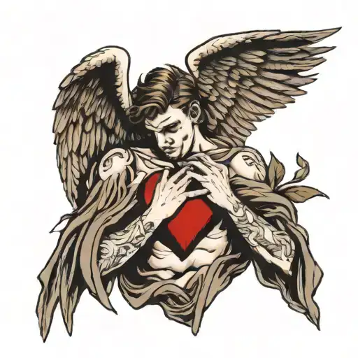 Fallen Angel Breaking A Heart In His Hand