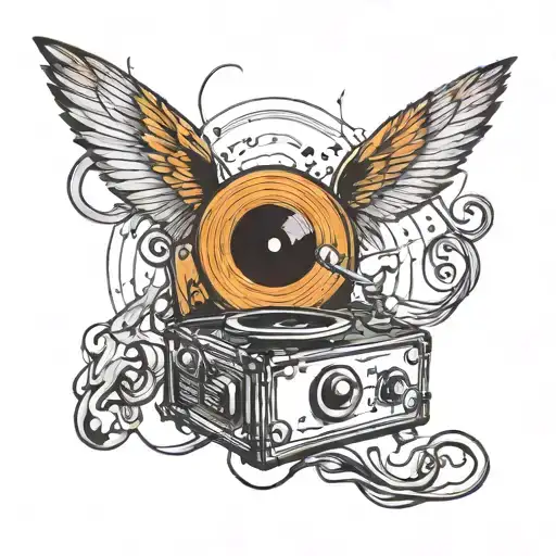 Vinyl With Music And Happiness Coming Out Of It