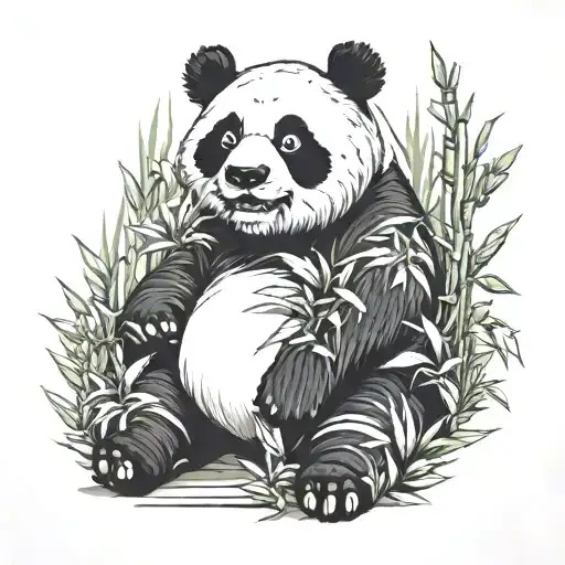 Panda And Bamboo Forest