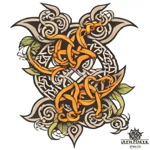 Evil Celtic Knot For Leg Sleeve