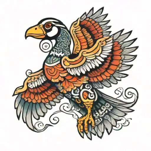 Aztec Goose Flying