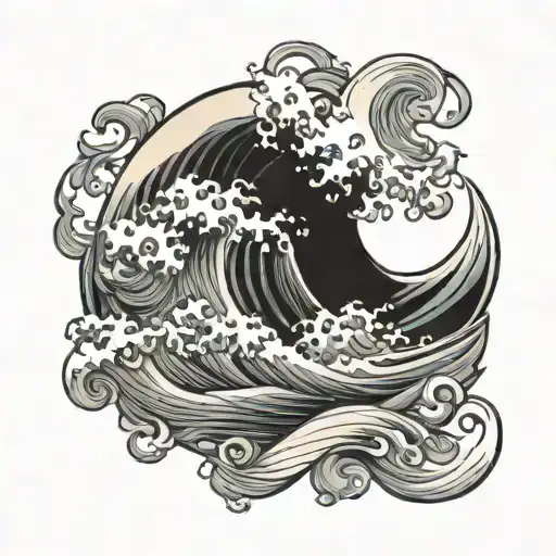 Simple Wave With Small Hands And Star