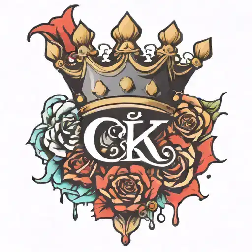 Graffiti Queen Crown Flowting Above The Letter C K