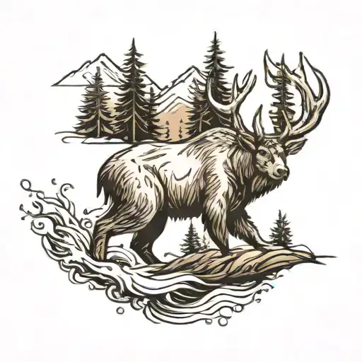 Skiing Bear Mountain Deer Fishing