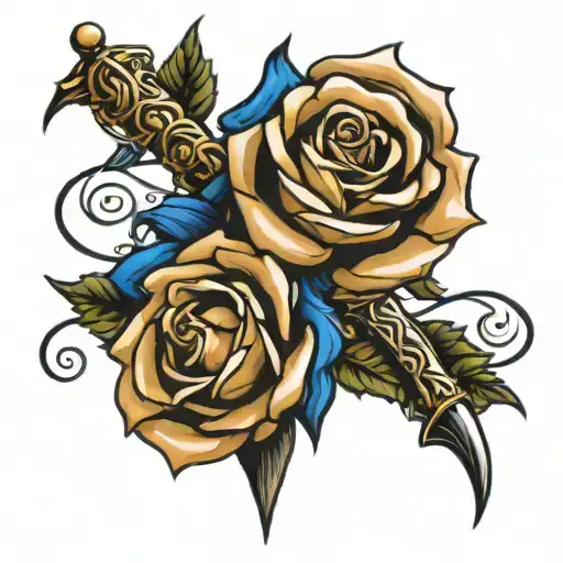 Blue Rose And Dagger
