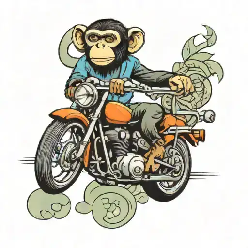 Monkey Riding A Motorcycle
