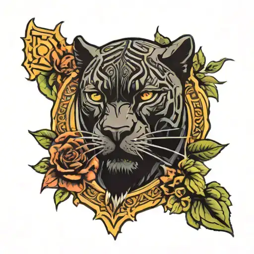 Black Panther Tattoo For A Arm