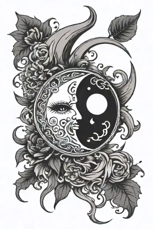 Yin Yang Sun And Moon Rising