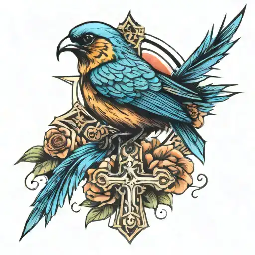 Cross With Bird Sitting On It