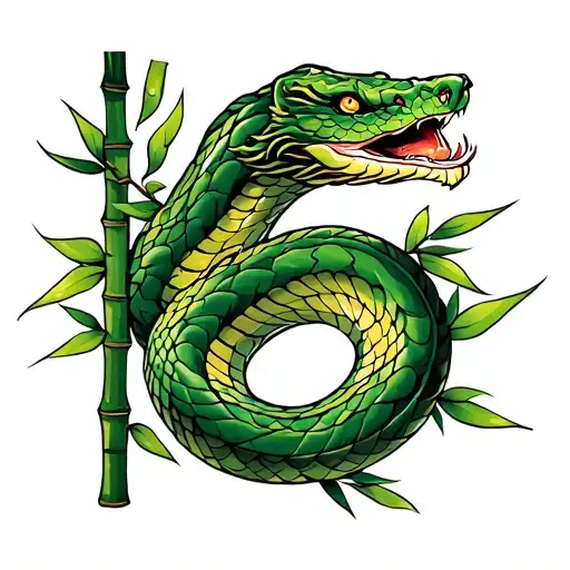 Snake And Bamboo
