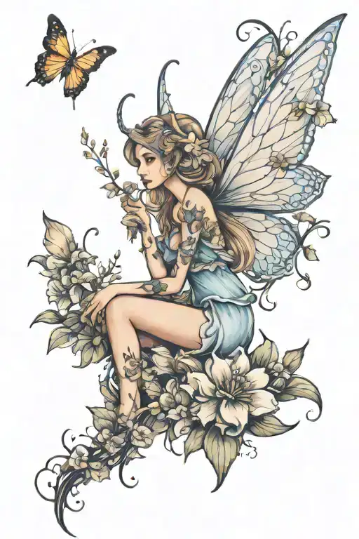 Fairy And Flowers