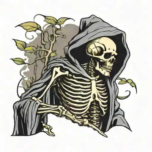 Skeleton Monk In Robe