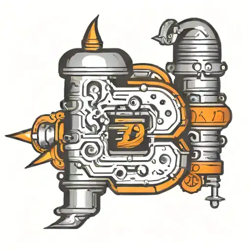 The Letter D Shaped Like Sparkplug Cartoon