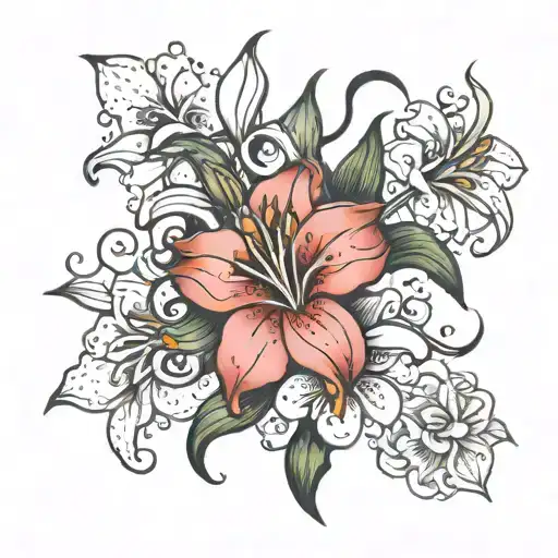 Stargazer Lily And Rose