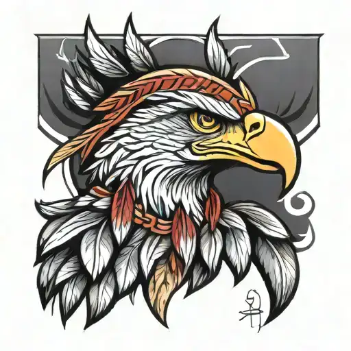 Native American Eagle Shaded Tat