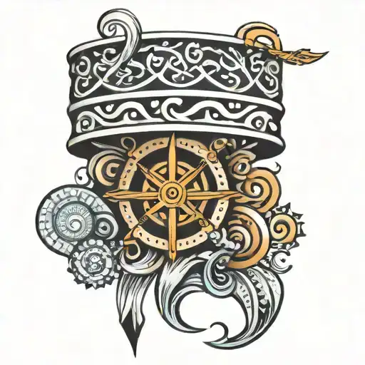 Nautical Tribal Leg Band Tatoo