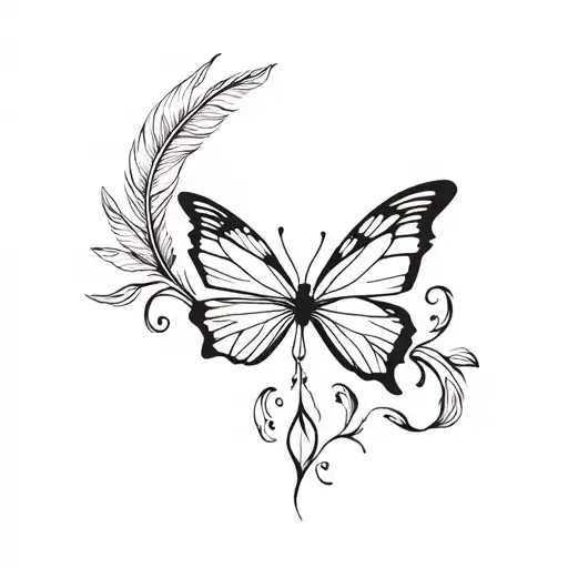 Minimalist April 20 1997 With Butterfly And Feather