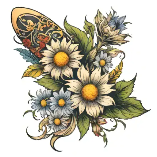 Nature Sleeve With Daisies