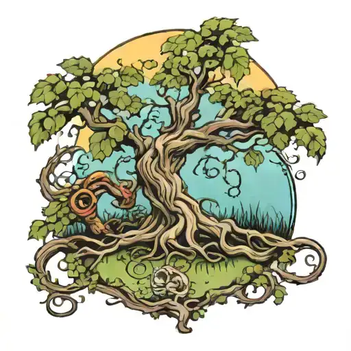 Greatful Dead Tree With Creeping Vines