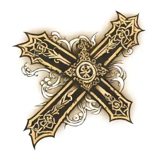 Forearm Tattoo With Cross And Bible Verse