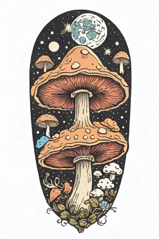 Galaxy Inside A Mushroom
