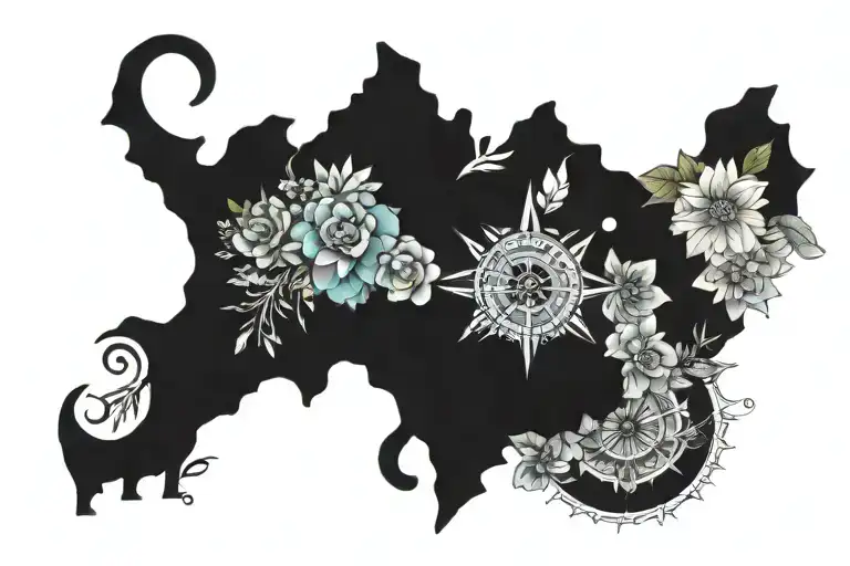 Mountain Mandala Compass Flowers