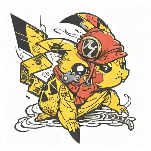 Pikachu Snorting A Line