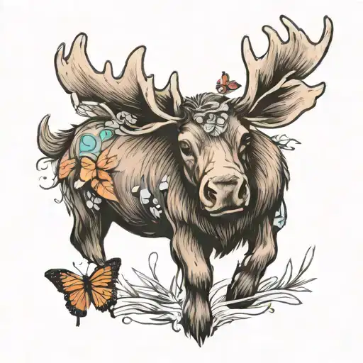 Baby Moose With Butterfly Wings
