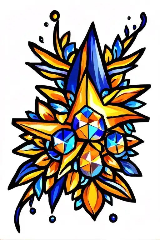 Jewel Star Blue Yellow Orange