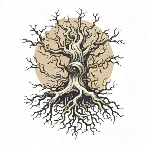 Tree With A Root As Grownding And Current Outlet Design