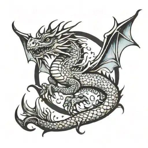 Aquatic Dragon Flying