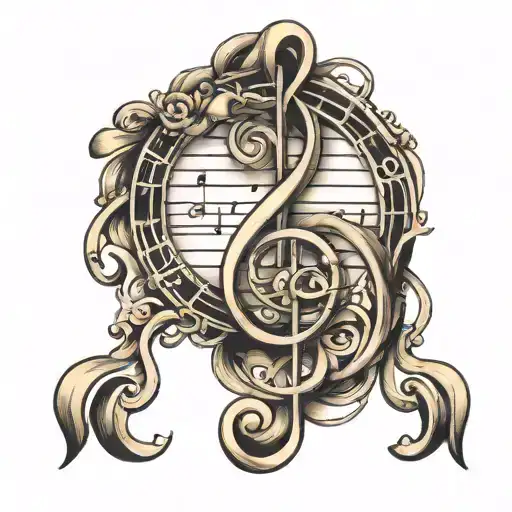 Armband Of A Music Sheet In Treble Clef Intertwined