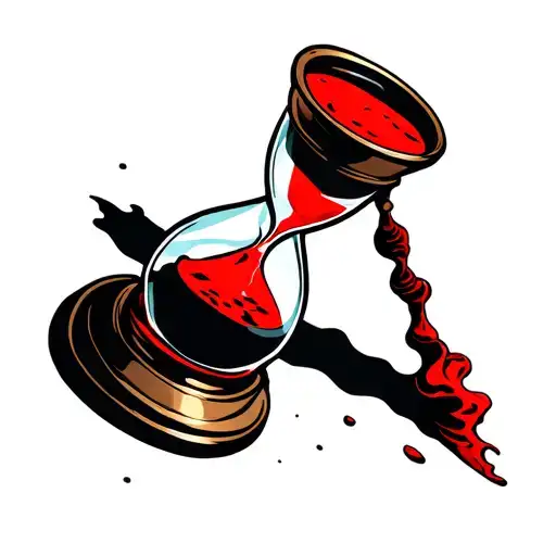 Hourglass Tattoo Blood Red Sand