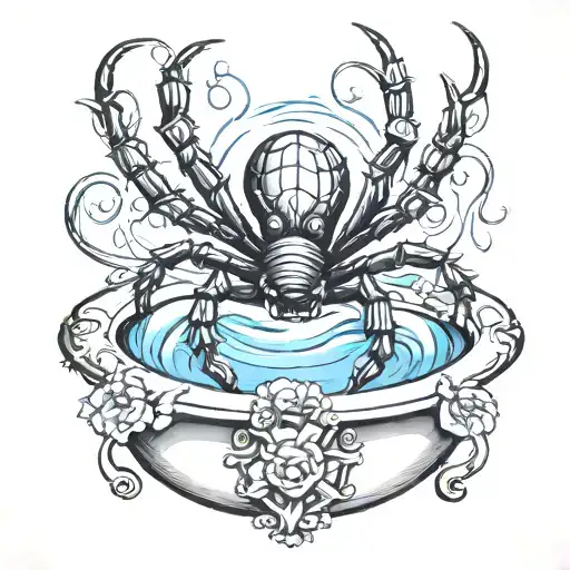 Tatto Spider In The Bathtub