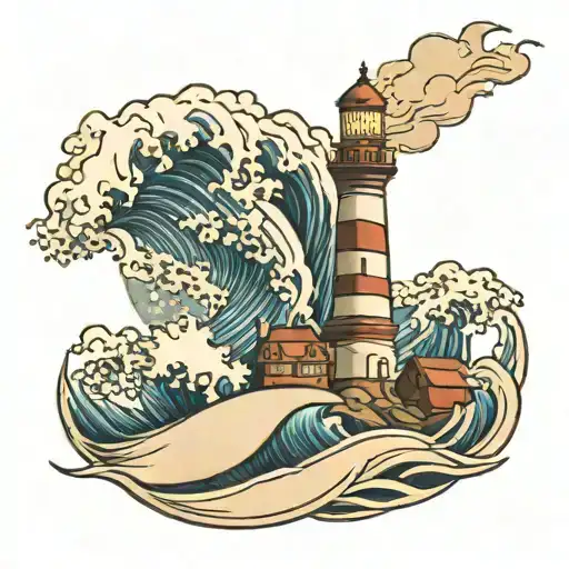 Lighthouse And Wave