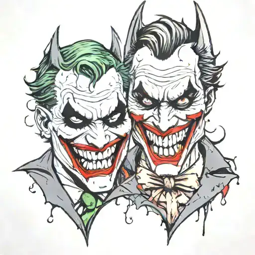 Batman And Joker Bloody