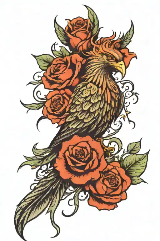 Phoenix With Three Roses