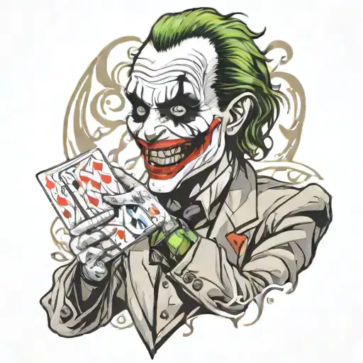 Joker Sick Face Holding Card