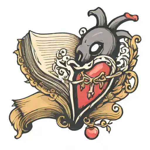 Heart With An Open Book Inside