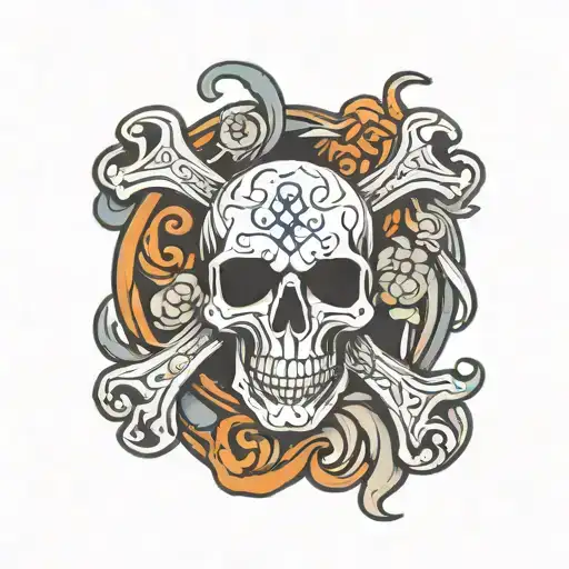 Bone And Lung Cancer Survivor Symbol Intertwined