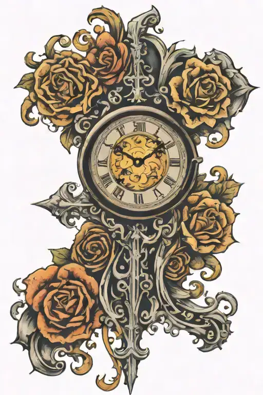 Clock Face With Cross S Hqnds