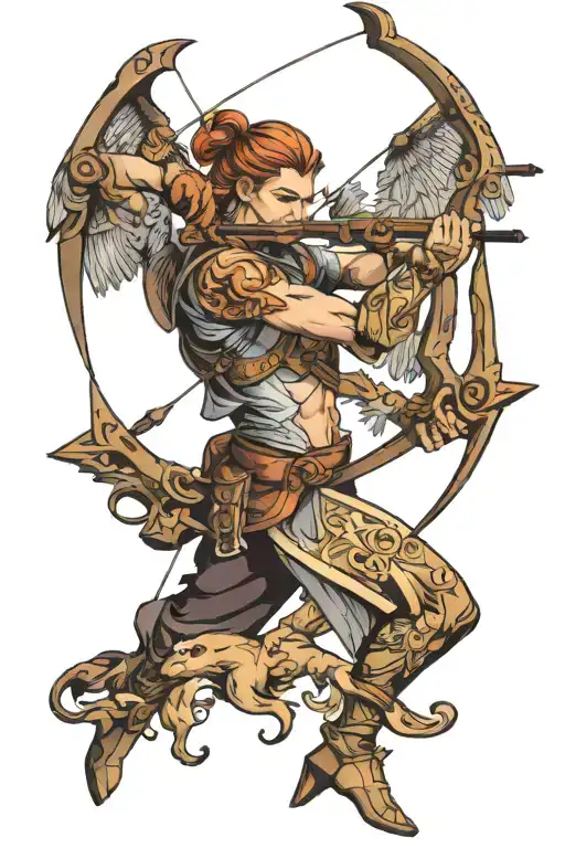 Sagittarius Hunter Aiming A Bow