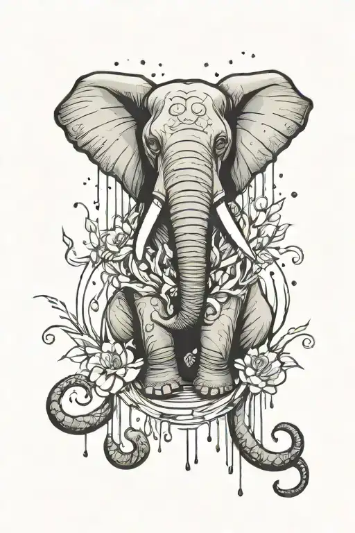 Elephant Head Surrounded My Rain